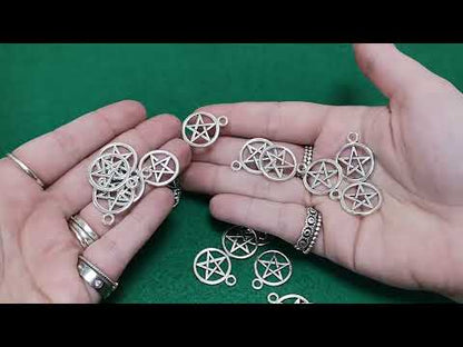 Metal Alloy Pentagram Pentacle Pendants Antique Silver 25mm Pack Of 20