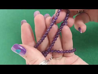 Purple Amethyst Beads Plain Round 4mm Strand Of 90+