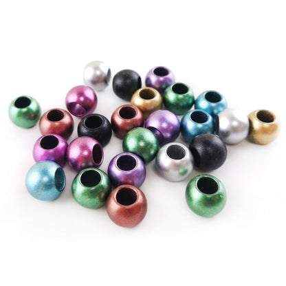 Mixed-Colour Acrylic Beads Large Hole European 12x9.5mm Metallic Pack Of 25-0