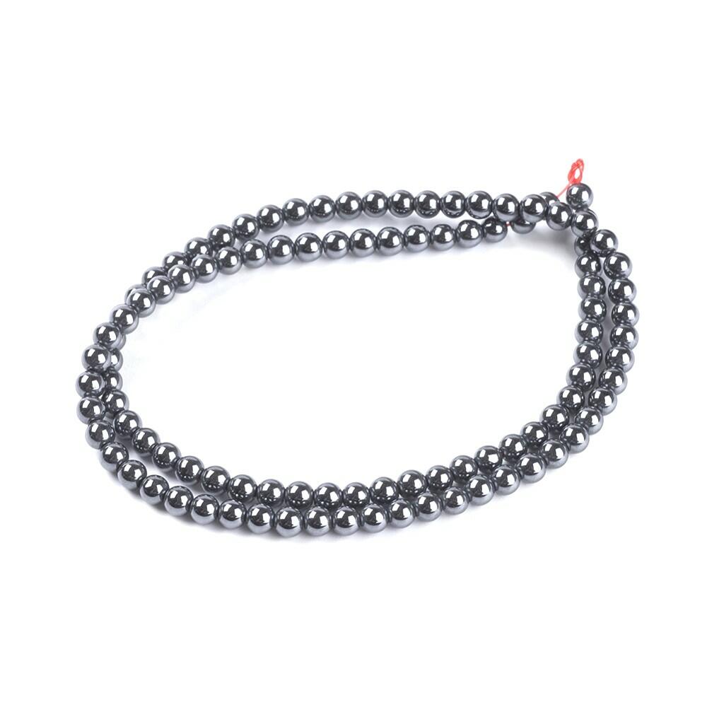 Grey Hematite (Non Magnetic) Beads Plain Round 4mm Strand Of 101+-0