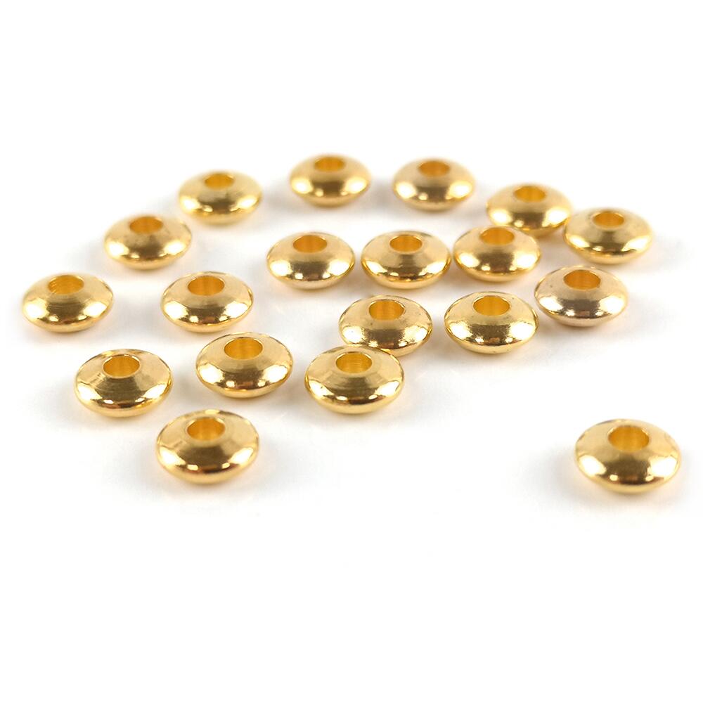 Gold Brass Beads Rondelle Spacer 2x5mm Pack Of 20-0