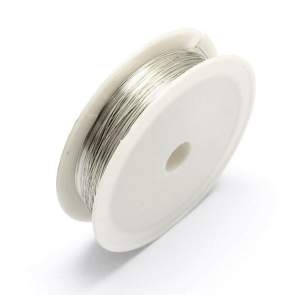 Iron Craft Wire Silver Tone Enamelled 20M Spool 0.3mm Thick-0