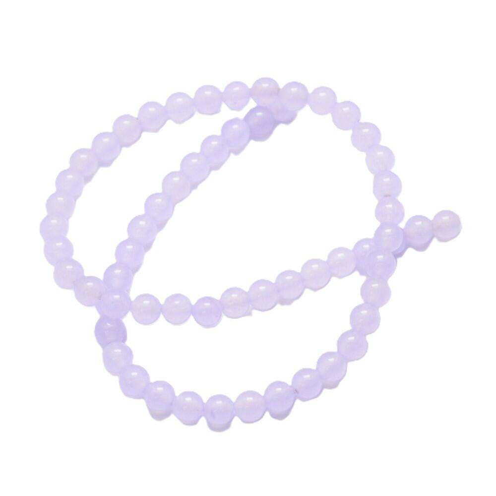 Lilac Malaysian Jade Beads Plain Round 6mm Strand Of 60+-0