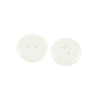 Acrylic Buttons White Round 16mm 2-Hole Pack Of 50+-0