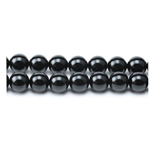 Black Onyx Beads Plain Round 4mm Strand Of 90+-0