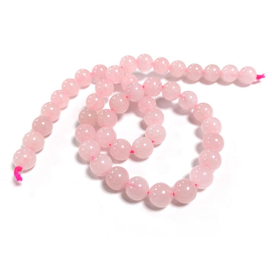 Pink Rose Quartz Beads Plain Round 8mm Strand Of 45+-0